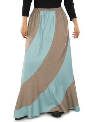 Blue Plain Rayon Islamic Skirts 1