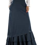 Blue Plain Cotton Islamic Skirts