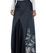 Blue  Plain Cotton Islamic Skirts