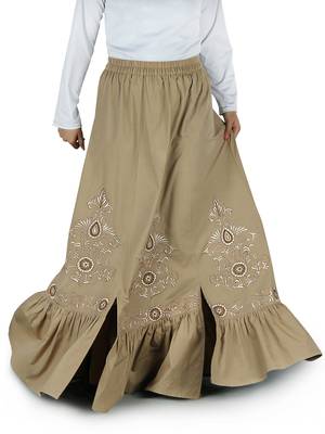 Multicolor Plain Rayon Islamic Skirts 1