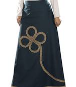 Blue Plain Cotton Islamic Skirts