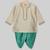 Beige plain cotton boys dhoti kurta
