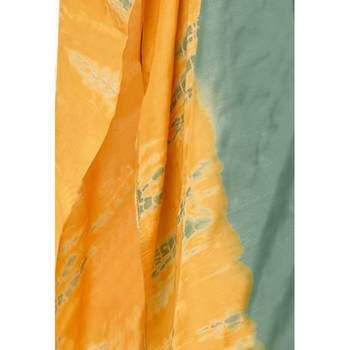 Teal Green & Mustard Uppada Silk Printed & Embroidered Women's Palazzo Suit 5