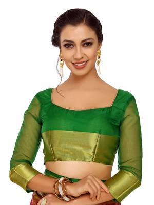 Purple Woven Organza Saree With Blouse 6