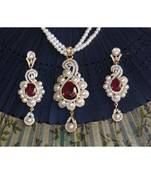 Ruby Pearl Pendant Set