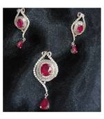 Ruby Diamond Pendant Set