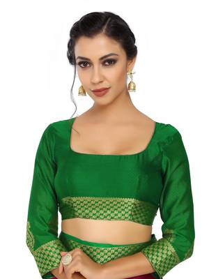 Purple Woven Crepe Saree With Blouse 6