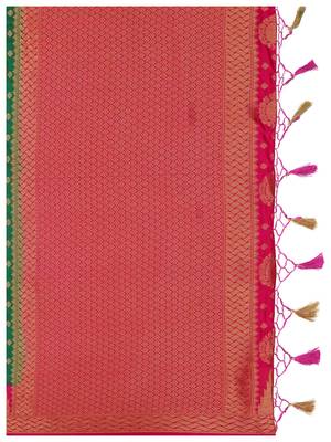 Green Woven Art Silk Saree With Blouse 8