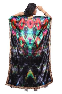 Multicolor Stylish Satin Silk Digital Printed Kaftan 2