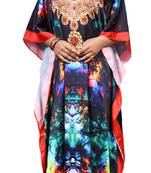 Multicolor Designer Digital Printed Satin Silk Kaftan