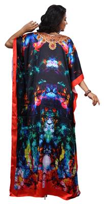 Multicolor Designer Digital Printed Satin Silk Kaftan 3