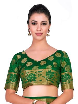 Red Woven Art Silk Saree With Blouse 5