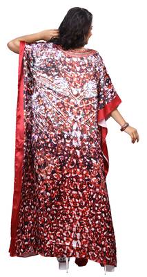 Multicolor Casual Digital Printed Satin Silk Kaftan 3