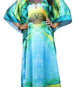 Multicolor High Quality Digital Printed Satin Silk Kaftan