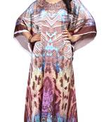 Multicolor Digital Printed Satin Silk Kaftan