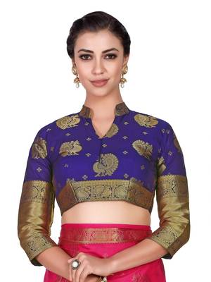 Pink Woven Art Silk Saree With Blouse 6