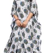Multicolor Printed Rayon Soft Cotton Long Kaftan