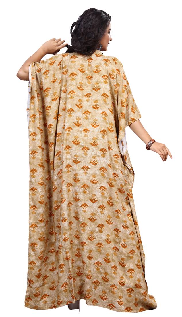 Multicolor Party Wear Digital Printed Kaftan