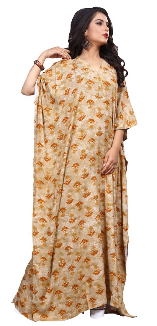 Multicolor Party Wear Digital Printed Kaftan