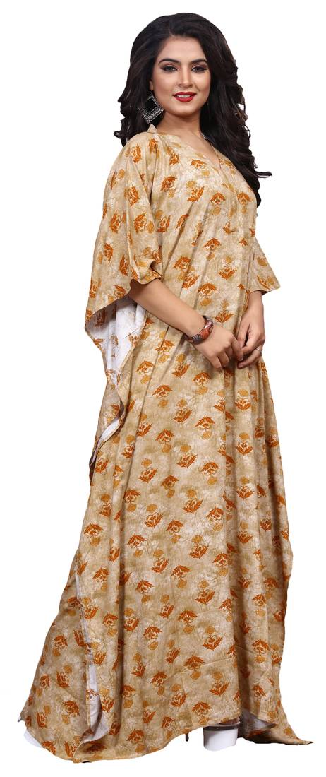 Multicolor Party Wear Digital Printed Kaftan