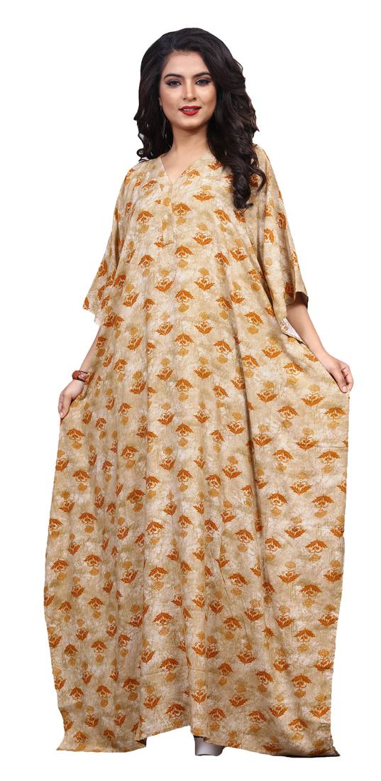 Multicolor Party Wear Digital Printed Kaftan