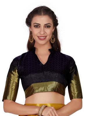 Gold Woven Art Silk Saree With Blouse 6