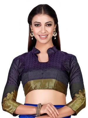 Blue Woven Art Silk Saree With Blouse 6