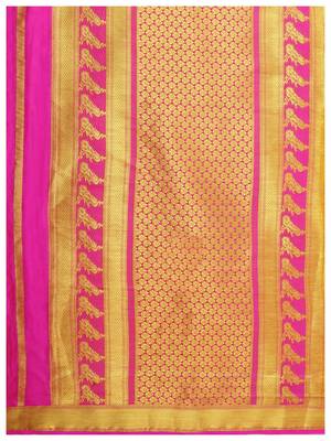 Gold Woven Crepe Saree With Blouse 8
