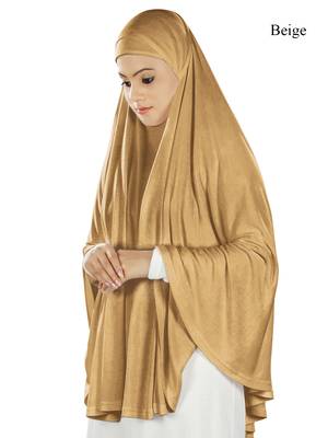 MyBatua Beige Dua Prayer Khimar - Soft Viscose Jersey 1