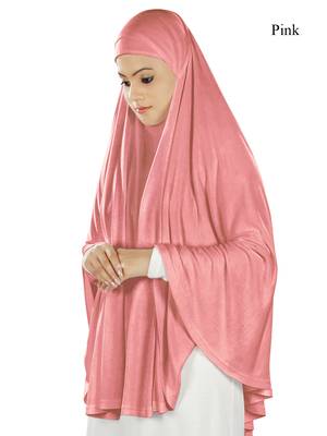 MyBatua Pink Dua Prayer Khimar - Soft Viscose Jersey 1