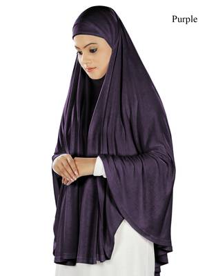 MyBatua Purple Dua Prayer Khimar - Soft Viscose Jersey 1