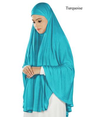 MyBatua Turquoise Dua Prayer Khimar - Soft Viscose Jersey 1