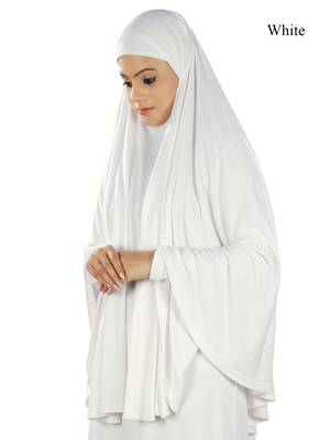 MyBatua White Dua Prayer Khimar - Soft Viscose Jersey 1