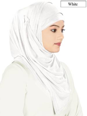 MyBatua White Jersey Hijab And Band 1
