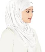 MyBatua White Jersey Hijab And Band