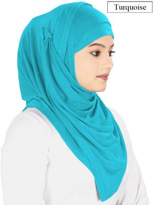 MyBatua Turquoise Jersey Hijab And Band 1