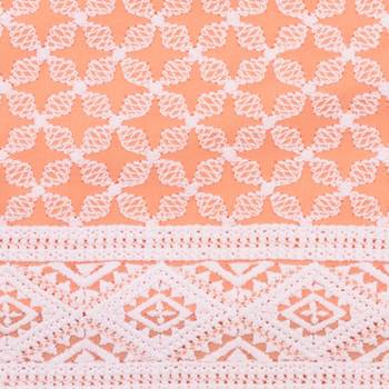 Orange Georgette Cap Sleeve Kurta and Churidar Unstitched Set For Women's 3