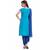Navy Georgette Cap Sleeve Kurta and Churidar Unstitched Set For Women's