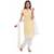 Yellow Georgette Cap Sleeve Kurta and Churidar Unstitched Set For Women's