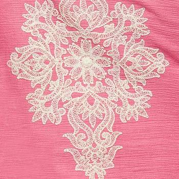 Pink Georgette Cap Sleeve Kurta and Churidar Unstitched Set For Women's 3