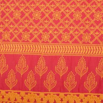 Coral Georgette Cap Sleeve Kurta and Churidar Unstitched Set For Women's 3