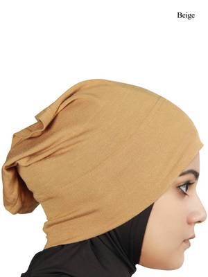 MyBatua Beige Viscose Jersey Under Hijab Cap 1