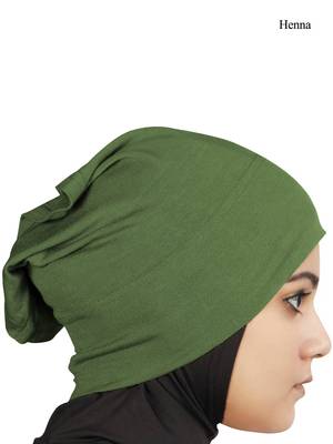 MyBatua Henna Green Viscose Jersey Under Hijab Cap 1