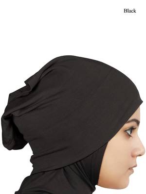MyBatua Black Viscose Jersey Under Hijab Cap 1