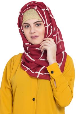 Maroon Cotton Islamic Hijab 1