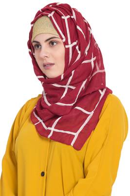 Maroon Cotton Islamic Hijab 2