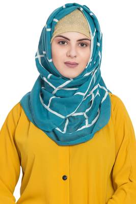 Green Cotton Islamic Hijab 1