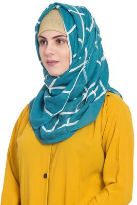 Green Cotton Islamic Hijab 2
