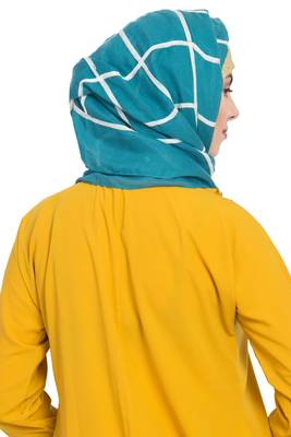 Green Cotton Islamic Hijab 3