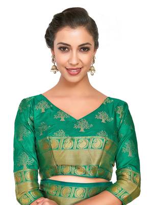 Gold Woven Art Silk Saree With Blouse 5